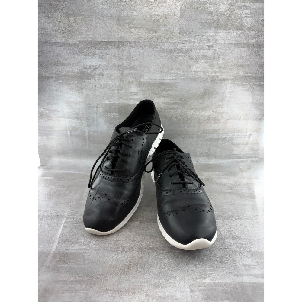 Cole Haan Zerogrand Wingtip Oxford Black Leather Shoes W18202 Women Sz 9B